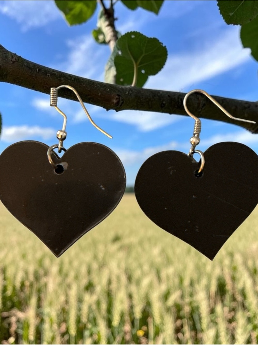 Heart Drop Black Earrings - Women Jewelry